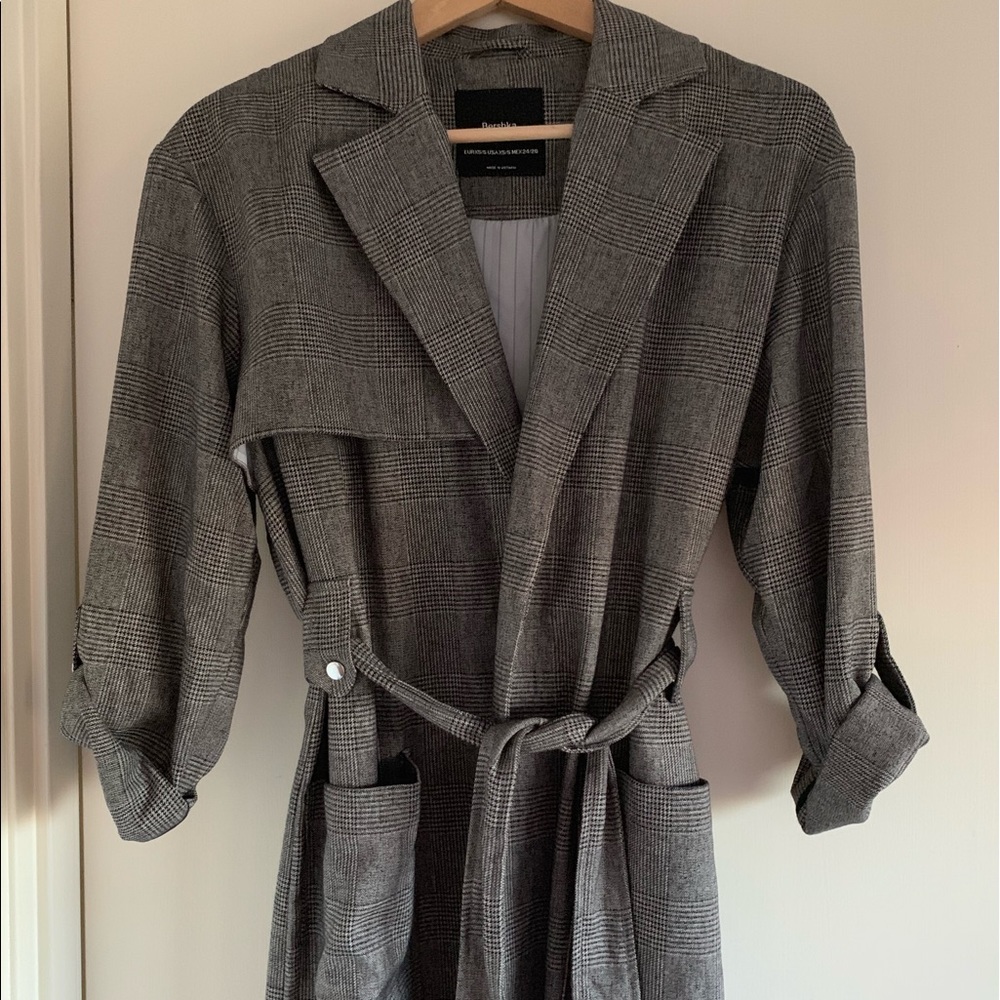 SOLD Bershka Check Prince of Wales Trench Coat